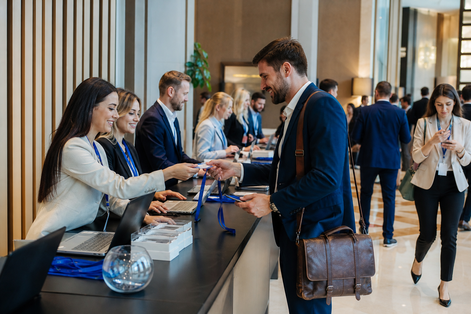 Hotelowe foyer przygotowane pod prestiżowe wydarzenie branżowe — Jak zaplanować rejestrację uczestników na sympozjum, aby uniknąć chaosu w dniu wydarzenia