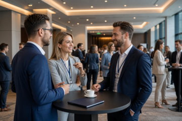 Hotelowe foyer przygotowane pod prestiżowe wydarzenie branżowe — Jak promować sympozjum lokalnie i branżowo bez dużego budżetu reklamowego